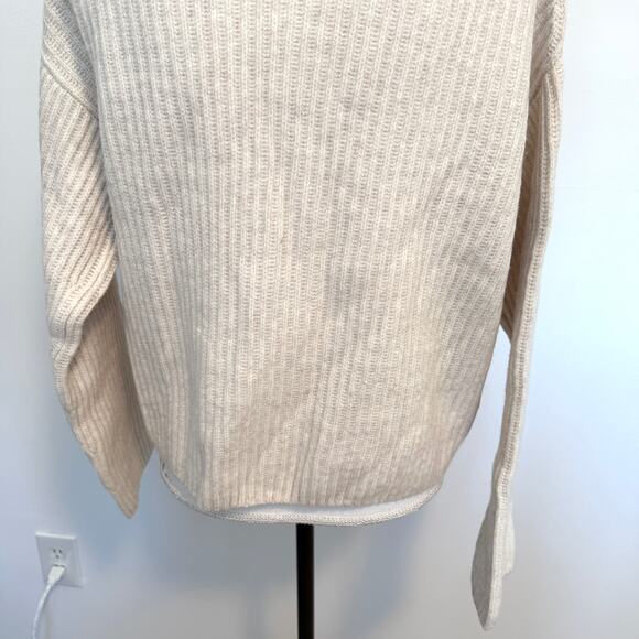 Everlane The Felted Merino Funnel Neck Pullover Sweater Heathered Oat XS New - Picture 11 of 13